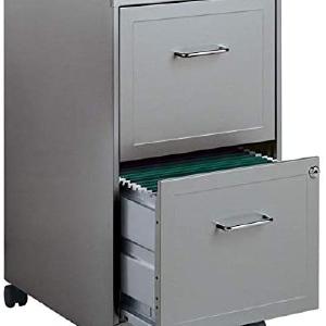 Lorell 16873 2-Drawer Mobile File Cabinet, 18-Inch Depth - Gray Outlet Cheap Pice