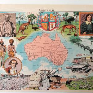 1948 Australia "Australie" Pictorial Map, Print by Joseph Porphyre Pinchon Affordable Online