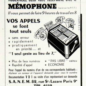1955 Ad Memophone Telephone French Advertisement Advertising Paris France VEN2 Discount Purchase