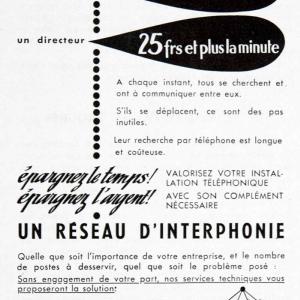 1955 Ad L'Automatic Massena Paris France Intercom Network Telephone French VEN2 Best Pices