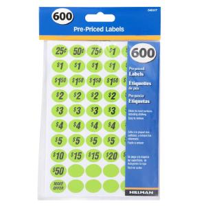 Hillman 848617 Round Price Label, Green, 600 pk Buy Online