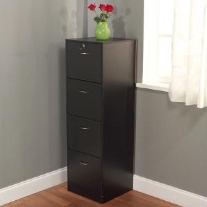 Ingleside Black 4-Drawer Vertical Filing Cabinet  #SA810 Clearance With Credit Card