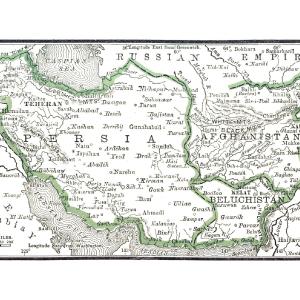 Historic Map - Persia Afghanistan Balochistan  - Alden 1886 - 35.24 x 23 - Vintage Wall Art Cheap With Paypal