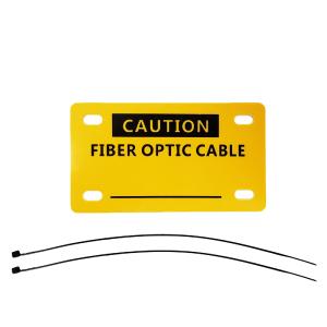 Fiber Optic Caution Tag - Yellow - 45mm x 80mm - With Cable Ties - Pack of 10 Original Online