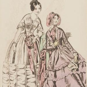 'Evening and carriage dresses', August 1845 Greetings Card Affordable Sale Online