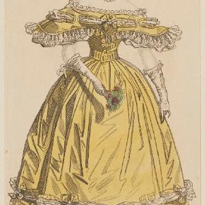 'Evening Dress', January 1835 Greetings Card Browse