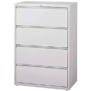 (Scratch & Dent) WorkPro Outlet Steel Lateral File, 4-Drawer, 40 1/4"H x 36"W x 18 5/8"D, Light Gray Outlet Pay With Paypal