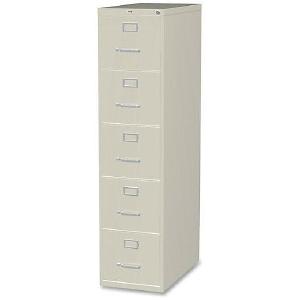 (Scratch & Dent) Lorell Commercial Grade Vertical File Cabinet - 15" x 26.5" x 61" - 5 x Drawer(s) for File - Letter - Vertical - Ball-bearing Suspension, Heavy Duty, Security Lock - Putty - Steel - R Purchase Cheap Pice