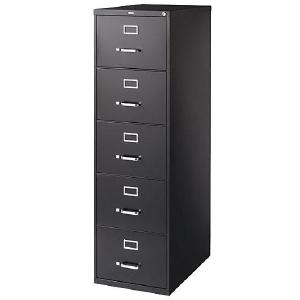 (Scratch & Dent) WorkPro Outlet 26 1/2"D Vertical Legal-Size File Cabinet, 5 Drawers, 30% Recycled, Black Cheap With Paypal
