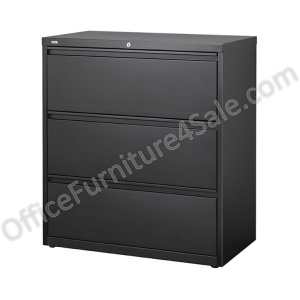 (Scratch & Dent) Realspace PRO Outlet Steel Lateral File, 3-Drawer, 40 1/4"H x 36"W x 18 5/8"D, Black Sast Cheap Pice