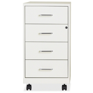 (Scratch & Dent) Lorell 26.5"D 4-Drawer Mobile Steel Letter-Size Vertical File Cabinet, White Item # 497217 Buy Cheap Hot Sale