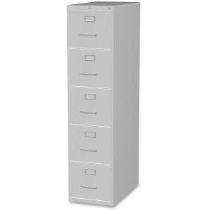 Lorell Commercial Grade Vertical File Cabinet - 15" x 26.5" x 61" - 5 x Drawer(s) for File - Letter - Vertical - Security Lock, Ball-bearing Suspension, Heavy Duty - Light Gray - Steel - Recycled Outlet Discount Authentic