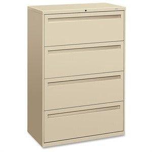 HON Brigade 700 Series Lateral File, 4 Drawers, 53 1/4"H x 36"W x 19 1/4", Putty Online Online Free Shipping