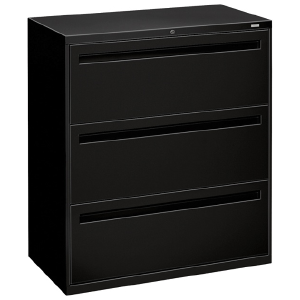 Outlet HON Brigade 700 Series Lateral File, 3 Drawers, 40 7/8"H x 36"W x 19 1/4", Black 2025 Sale Online