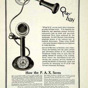 1919 Ad Automatic Electric PAX Candlestick Telephone Morgan Van Buren St YLD2 Cheapest Pice For Sale