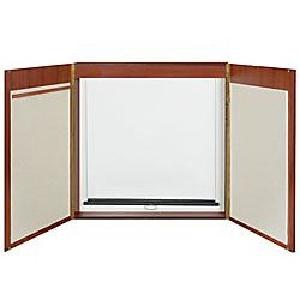 (Scratch & Dent) Quartet Veneer Conference Room Cabinet, 48" x 48", White Board, Mahogany Frame Cheap Lowest Pice
