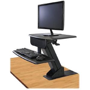 Kantek Outlet Desk-Mounted Sit-To-Stand Workstation, 21 1/2"H x 23 1/2"W x 23 1/2"D, Black Free Shipping Top Quality