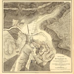 Historical Civil War Map - Waynesboro Virginia - Holland 1865 - 23 x 23.55 - Vintage Wall Art Free Shipping Hot Sale