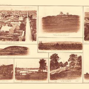 Historical Civil War Map - Virginia Tennessee Buildings Forts - Bien 1895 - 23 x 36.42 - Vintage Wall Art Big Sale