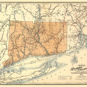Railroad Map - Connecticut - Tilden 1893 - 29.42 x 23 - Vintage Wall Art Cheap Eastbay