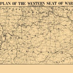 Historical Civil War Map - Western Seat War Plan - Lathrop 1862 - 23 x 31.71 - Vintage Wall Art 2025 New Cheap Online