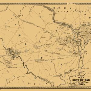 Historical Civil War Map - Virginia Theatre - Corbett 1861 - 25.59 x 23 - Vintage Wall Art Discount The Cheapest