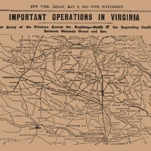 Historical Civil War Map - Virginia Important Operations - New York Herald 1864 - 25.84 x 23 - Vintage Wall Art Clearance Store Sale Online