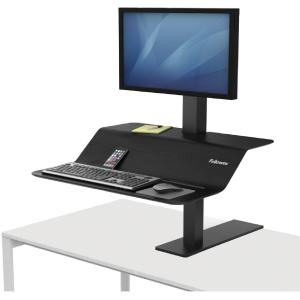 (Scratch and Dent) Fellowes Outlet Lotus VE Steel Sit-Stand Workstation, Single, Black Discount Authentic