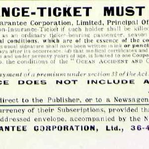 1918 Ad Coupon Insurance Ticket Ocean Accident Guarantee London England YTT1 Pay With Visa For Sale