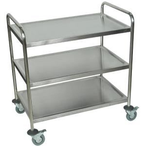 (Scratch & Dent) Luxor ST-3 Stainless-Steel 3-Shelf Kitchen Cart, 37"H x 33 1/2"W x 21"D, Silver In China