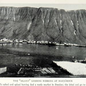 1928 Print Isafjordur Iceland Ship Island Herring Port Harbor Dockyard NGMA1 Buy Cheap Brand New Unisex