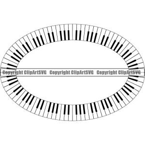 Music Design Element Frame Border Piano Keys Out Oval ClipArt SVG Cheap With Mastercard