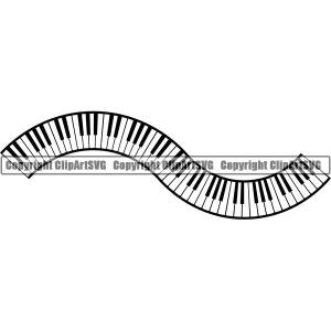 Music Design Element Frame Border Piano Keys In Line Wavy ClipArt SVG Release Dates