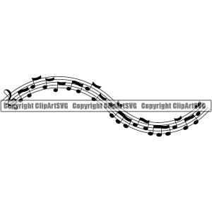 Music Design Element Frame Border Notes Lines Line Wavy ClipArt SVG Clearance Reliable