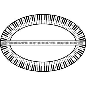 Music Design Element Frame Border Piano Keys In Oval ClipArt SVG Where To Buy Low Pice