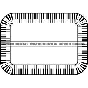 Music Design Element Frame Border Piano Keys In Rectangle ClipArt SVG Nicekicks