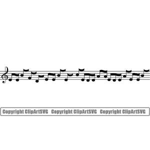 Music Design Element Frame Border Notes Lines Line Straight ClipArt SVG 2025 New Cheap Pice
