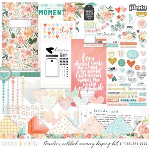 Elegance Blooms Traveler's Notebook Memory Keeping Kit February 2022 Buy Cheap Discount