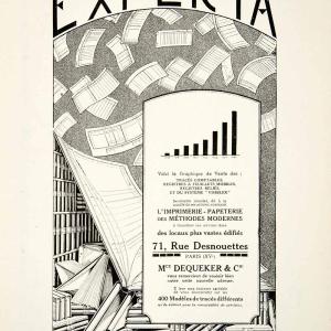 1926 Ad Dequeker Experta Art Deco Ledger Stationary Paper 71 Rue VEN4 Free Shipping Shop For