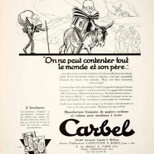1926 Ad Carbel Typewriter Ribbon Carbon Paper 8 Rue Maillard Paris VEN4 Discount For Sale