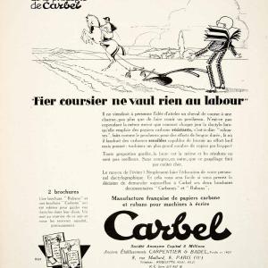 1926 Ad Carbel Carbon Paper Typewriter Ribbon 8 Rue Maillard Paris Plow VEN4 Cheap Pice Outlet Sale