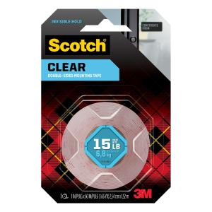 Scotch Clear Double-Sided Mounting Tape 410S, 1 in x 60 in (2.54 cm x 1.52 m) Outlet With Credit Card