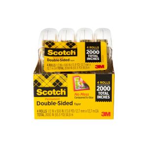 Scotch Double Sided Tape, 4137, 1/2 in x 400 in Clearance Footaction