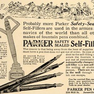 1916 Ad Parker Lucky Curve Self-FIller Fountain Pen Ink - ORIGINAL TIN2 Cheap Online Store Manchester