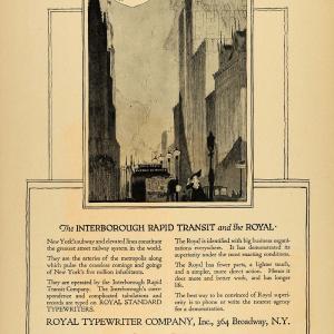 1916 Ad Royal Standard Typewriter Co New York Subway - ORIGINAL ADVERTISING TIN2 Free Shipping Clearance