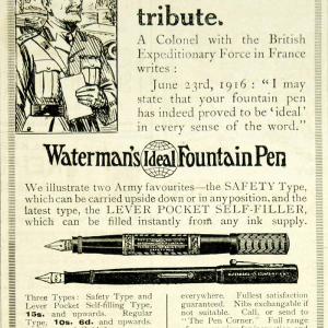 1916 Ad Vintage World War I Waterman's Ideal Fountain Pen British Colonel Advert Outlet New Styles