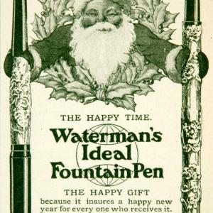 1903 Ad Watermans Ideal Fountain Pen Christmas Gift Santa Present Write YYC2 2025 Newest