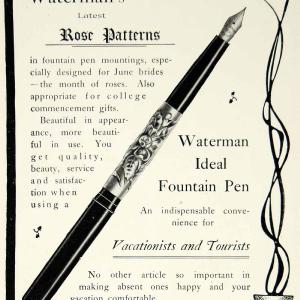 1903 Ad LE Waterman Ideal Fountain Pen Rose Pattern 173 Broadway NYC Art YCL2 Discount Free Shipping
