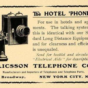 1903 Ad Ericsson Telephone Long Distance Hotel 296 Broadway New York ARC3 Official Online