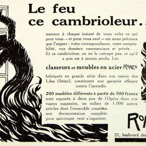 1927 Lithograph Ad Roneo Steel Filing Cabinet Fireproof 27 Blvd Italiens VENA3 Discount Low Shipping Fee